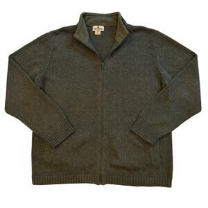 Woolrich Cardigan Sweater Mens Size XL Green Full Zip Long Sleeve Pockets Casual